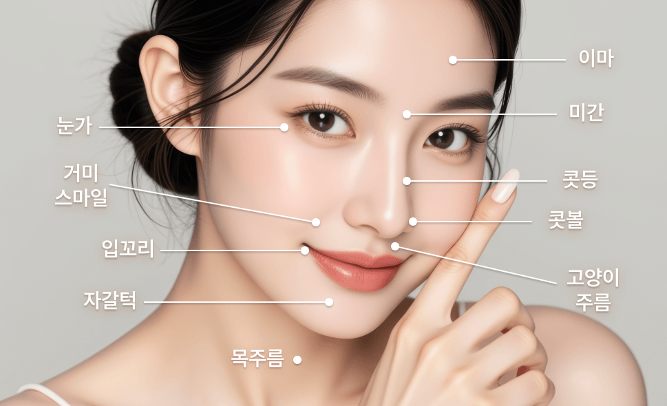 주름 보톡스 시술부위